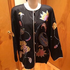 New Indigo Moon QVC Jacket black floral large
